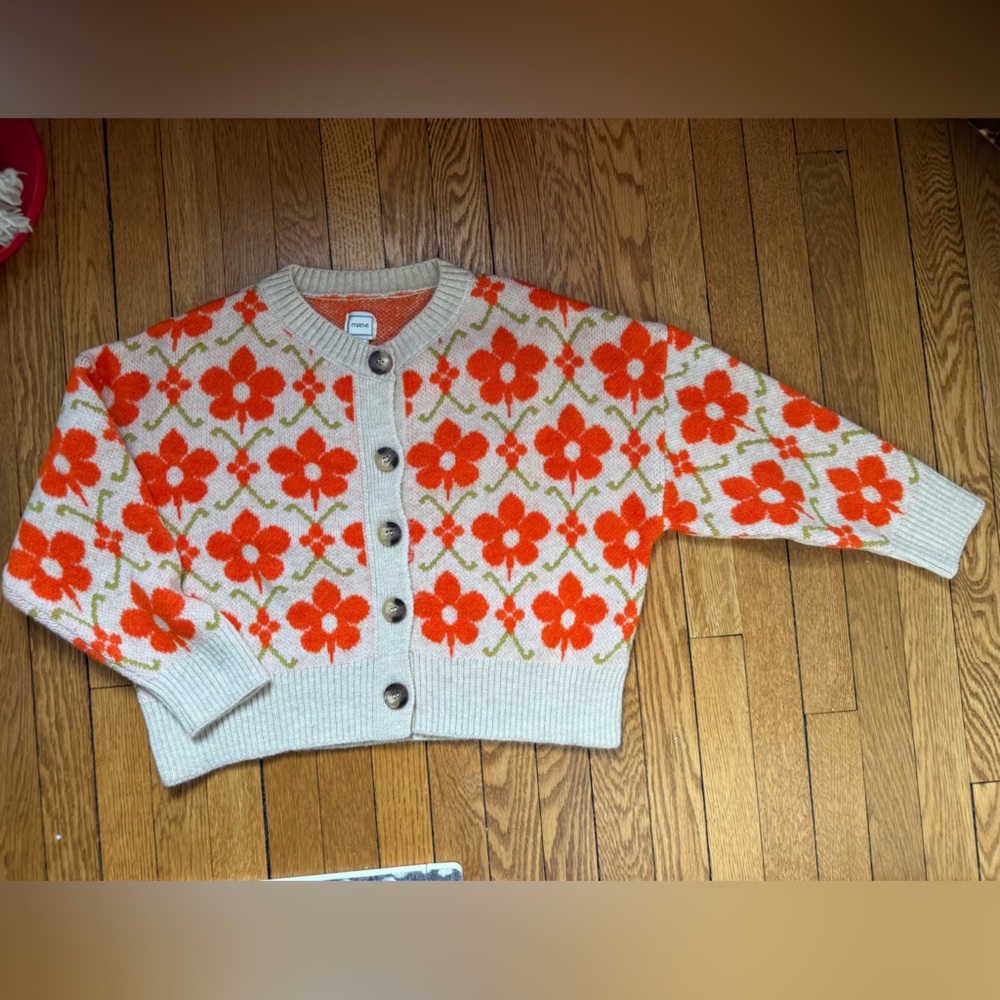 Anthropologie Maeve Floral Knit Cardigan Sweater - Size Small Petite - NWT